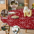 thumbnail image 3 of Christmas Fitted Tablecloth Round with Elastic Indoor Outdoor Table Cover Round Elastic Tablecloths for Tables Waterproof Wipeable Table Cloths for,Picnic,Kitchen,Dinner (44"-48"), 3 of 4
