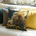 thumbnail image 3 of ZFLMY Decor Holiday Pillow Case Lion Sunflowers Moon 100% Linen for Home Sofa Couch Decoration 1 Pack 20x20in, 3 of 5