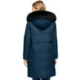 thumbnail image 2 of Fnooota Womens Winter Coats, Mid-length Padded Cotton Windproof Warm Quilted Jackets with Hood Navy Size S, 2 of 6