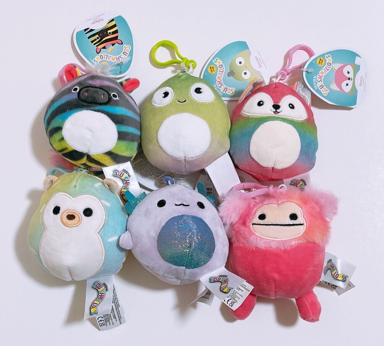 Offers Squishmallow Kellytoy Plush the Fruit Set of 6 Clip On Keychains 3.5