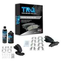 TRQ Front & Rear Ceramic Brake Pad Kit w/Chemicals for Infiniti Nissan BFA15198