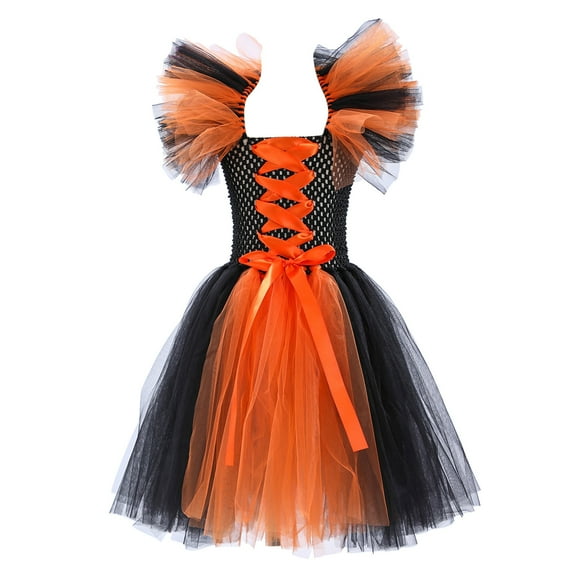FhsagQ Dresses Girls Christmas Dresses 5T Toddler Kids Baby Girls Magnificent Witch Black Gown Fancy Dress up Party Dresses Girls Christmas Dresses Size 5 White Yellow 2