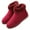 Red, variant on Fesfesfes The Winter Women's Pile And Thickening Flat Heel Ankle Boots Classic Round Toe Side Zipper Soft Soled Shoes Dress Shoes Women 6.5-7(38-39)