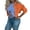 Orange, variant on Women's Y2K Retro Cropped Denim Jacket - Frayed Hem Long Sleeve Lapel Button-Down Outfit, Soft Skin-Friendly Distressed Crop Jeans Coat for Casual Work Dating
