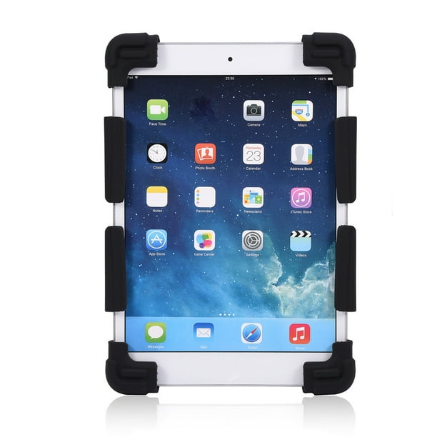 Funda protectora de silicona ajustable universal para iPad/Samsung/tablet Lenovo (negra de 7,9 a 9 pulgadas)