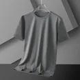 thumbnail image 4 of Nueva camiseta de verano de seda de hielo de colores sólidos de manga corta para hombre, ropa holgada para hombre, camiseta sencilla y versátil, mangas casuales para hombre, 4 of 4