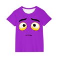thumbnail image 1 of Hauts à Manches Courtes Mignons pour Femmes, T-Shirt Décontracté à Imprimé Couleur Unie, 1 Pce, 1 of 7
