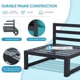thumbnail image 4 of RADIATA Patio Aluminum Furniture Set with Fire Pit Table and Oversized 29" Seats, 7 Pieces Outdoor Sectional Conversation Sofa Set for Backyard, Poolside, 500 lb/Seat, Gray & Green Blue, 4 of 10