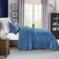 thumbnail image 4 of 3 Pcs Luxury Velvet Oversized Embroidery Quilted Quilt Set  Soft and Plush Bedding Set  Includes Quilt and Shams All-Season Comforter, 4 of 8
