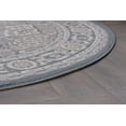 thumbnail image 5 of Hampton Traditional 5' Round Gray and Cream Polypropylene Indoor Area Rug, 5 of 7