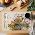 thumbnail image 2 of Spring Flowers Placemats Set of 8 Cute Rabbits Tulips Sunflowers Daisy Vintage Place Mats Indoor Wipeable Table Mats Washable Dining Table Placemats for Kitchen Holiday Party Home Decor 13x19 Inch, 2 of 9