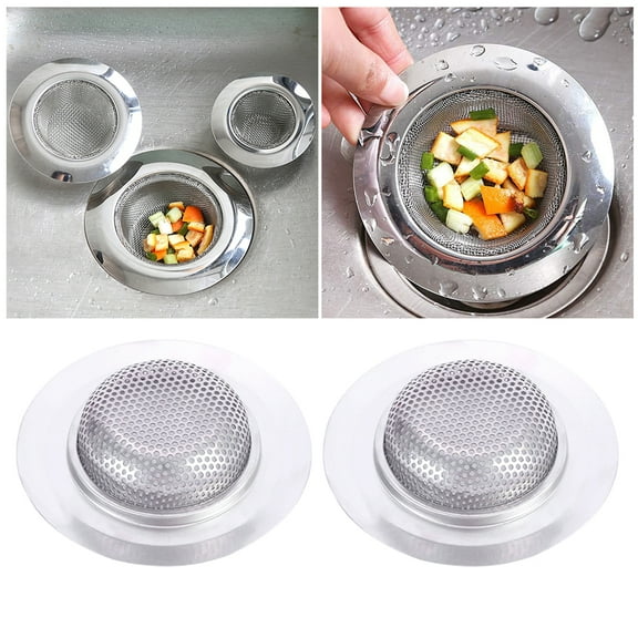 unbranded 2pcs Stainless Steel Kitchen Sink Strainer Wide Rim Kitchen Sink Drain Strainer Perforated Mesh Filter(11cm)