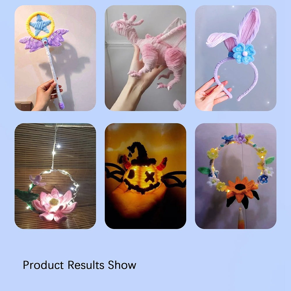 8Bag DIY Plush Sticks Chenille Stems Pipe Cleaners Kid Craft Material Mixed Color 300mm 100pcs/bag