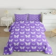 thumbnail image 2 of Homewish Watercolor Gradient Butterfly Bedding Comforter Set,3D Colorful Butterflies Twin Comforter Sets,Purple White Bedding Set For Girls Teens,Luxury Bedroom Decor Reversible,2 Pieces, 2 of 8