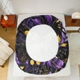 thumbnail image 5 of jejeloiu Gold Purple Moth Queen Sheet Sets,Rustic Plants Leaf Flat Sheet,Modern Aesthetic Art Queen Fitted Sheet For Teens,Breathable Home Decor,4pcs, 5 of 7