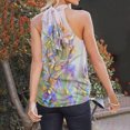 thumbnail image 4 of USSUMA Womens Summer Tops Halter Neck Flowy Tank T-Shirts for Women Trendy Butterfly Print Womens Blouses and Tops Dressy Sleeveless High Neck Tunic Plus Size Shirts for Women, 4 of 6