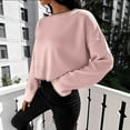 thumbnail image 4 of Aueoeo Sweaters For Teens, Soft Comfy Ladies' Casual Round-Neck Long-Sleeved Pullover Knitted Shirt Top Knitwear, 4 of 6
