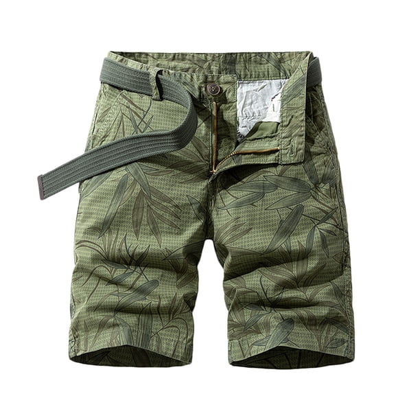Mens Cargo Shorts Multi-Bolsillo Relajado Ajuste 97% Algodón 3% Spandex, Pantalones de Playa Casuales para Ropa de Dormir, Al Aire Libre Y Verano