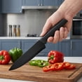 thumbnail image 5 of Knife Set, 7-Piece Kitchen Knife Set with Universal Block - Anti-Rust Chef Knives, Ergonomic Design, Dishwasher Safe (Black), 5 of 7