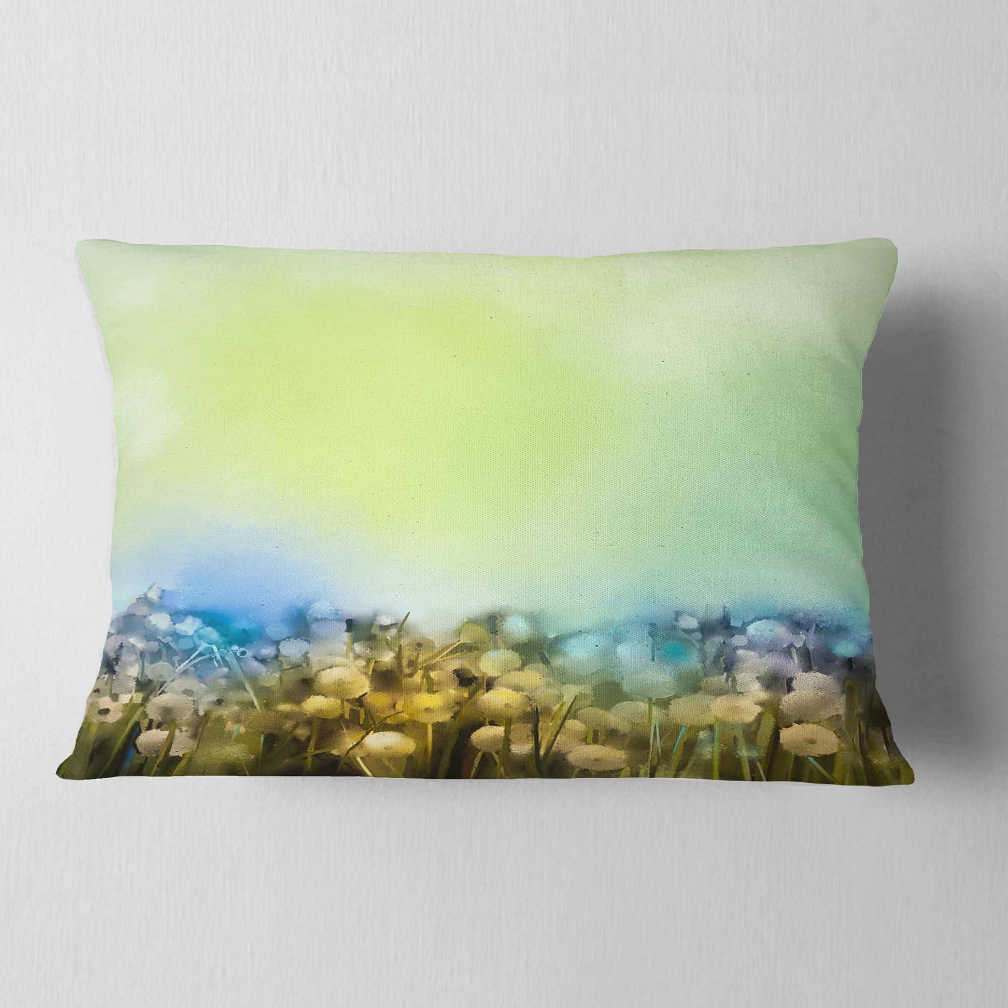 Designart White Flowers Garden in Soft Color - Floral Throw Pillow - 12x20