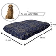 thumbnail image 2 of Sun Pet Bed, Doodle Style Star Motif with Stripes and Curved Lines Vintage Hand Drawn Sky, Resistant Pad for Dogs and Cats Cushion with Removable Cover, 24" x 39", Navy Blue Marigold, by Ambesonne, 2 of 4