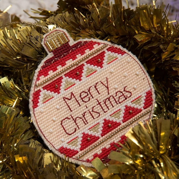 Christmas tree toy cross-stitch kit T-08C Set of pictures "Merry Christmas"