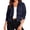 Navy, variant on Women's Safari Cropped Jackets Casual Collared Button-Down Long Sleeve Coat Loose Drawstring Hem Solid Color Utility Jacket with Pockets M