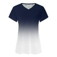 thumbnail image 6 of Pimelu Shirts for Women Workout Tops for Women V Neck Short Sleeve Fashion Gradint Summer Shirts Ladies Comfy Breathable Basic Fit Tees Blouses Womens Tshirts, 6 of 6