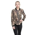 thumbnail image 1 of De La Creme - Womens Camo Zip-Thru Varsity Bomber Jacket, 1 of 5