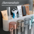 thumbnail image 3 of Porta Cepillo De Pared Dispensadorde Pasta Dental Con4 Vasos blanco, 3 of 5