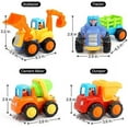 thumbnail image 4 of 4PCS Friction Powered Cars Push and Go Toys Car Construction Vehicles Toys Set for Boys Baby Toddlers Kids Gift, 4 of 6