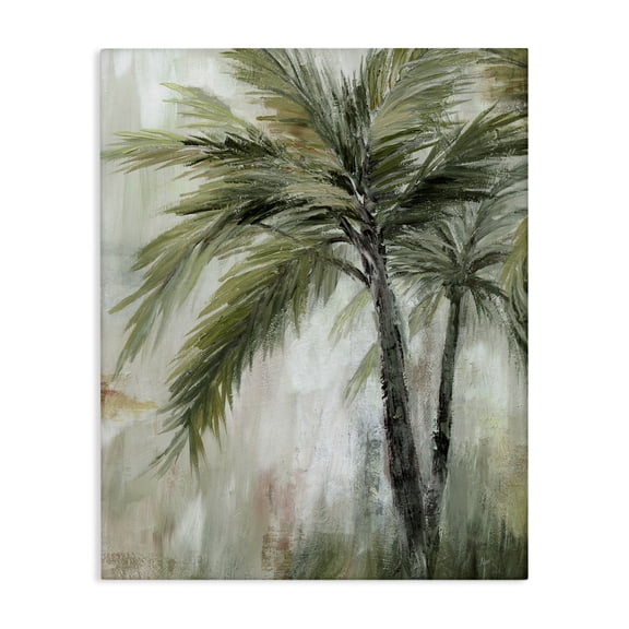 Stupell Industries Abstract Palm Fans Plants & Flowers Painting Wrapped Canvas Art Print Wall Art, 16 x 20