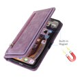thumbnail image 3 of for iPhone XR Wallet Case for Women Men, iPhone XR Case, Flip Leather Shockproof Magnetic Zipper Pocket Wallet Purse Case w/Stand Card Slot Holder Wrist Strap for iPhone XR,Purple, 3 of 9