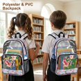 thumbnail image 4 of Whosucclay Hummingbird Patchwork Print Transparent Backpack for Girls Boys, Preschool Elementary Side Pockets Spacious Main Storage Clear Backpack for Stadium Travel, 4 of 10