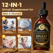 12-in-1 Himalayan Shilajit Drops for Men and Women, Sea Moss,Ashwagandha, Liquid Vitamin Supplement with 85+ Minerals and Fulvic Acid, 2 FL Oz