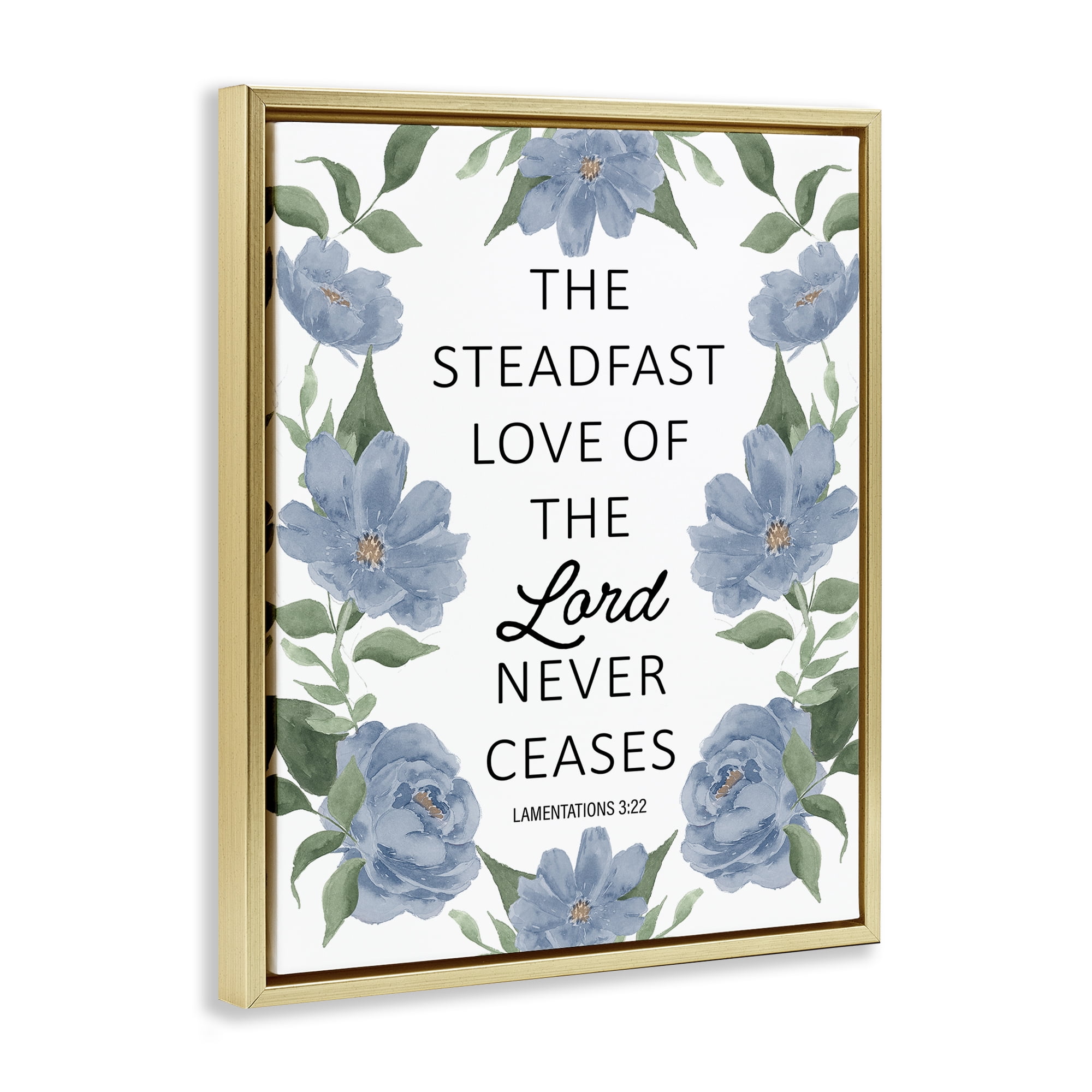 Stupell Industries Steadfast Love Of The Lord Gold Framed Floater Canvas Wall Art, design by Lucille Price
