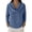 Blue, variant on Women Long Sleeve Top Solid Color Cowl Neck Waffle Knit Pullover Loose Curved Hem Casual Blouse Fashion Tunic Shirts