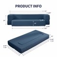 thumbnail image 2 of ijuicy Twin Size Foldable Sleeper Sofa Bed with Linen Upholstered, Convertible Sofa with 3 Ottomans, Fold Out Futon Sofa Bed with Memory Foam Mattress, Twin Size Floor Couch, Blue, 2 of 7