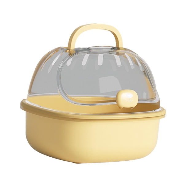 Jaula de viaje para hámster, jaula para cobayas con botella de agua, estuche de transporte para animales pequeños para ardillas, exteriores, erizos amarillo