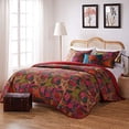 thumbnail image 2 of Greenland Home Jewel Quilt Set, 4-Piece Twin, Red, 2 of 5