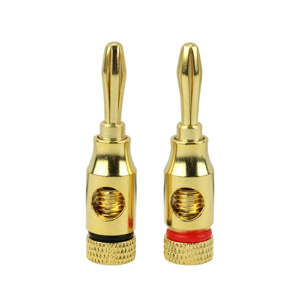 Construct Pro Open Screw Type Banana Plugs for Audio Speaker Cables