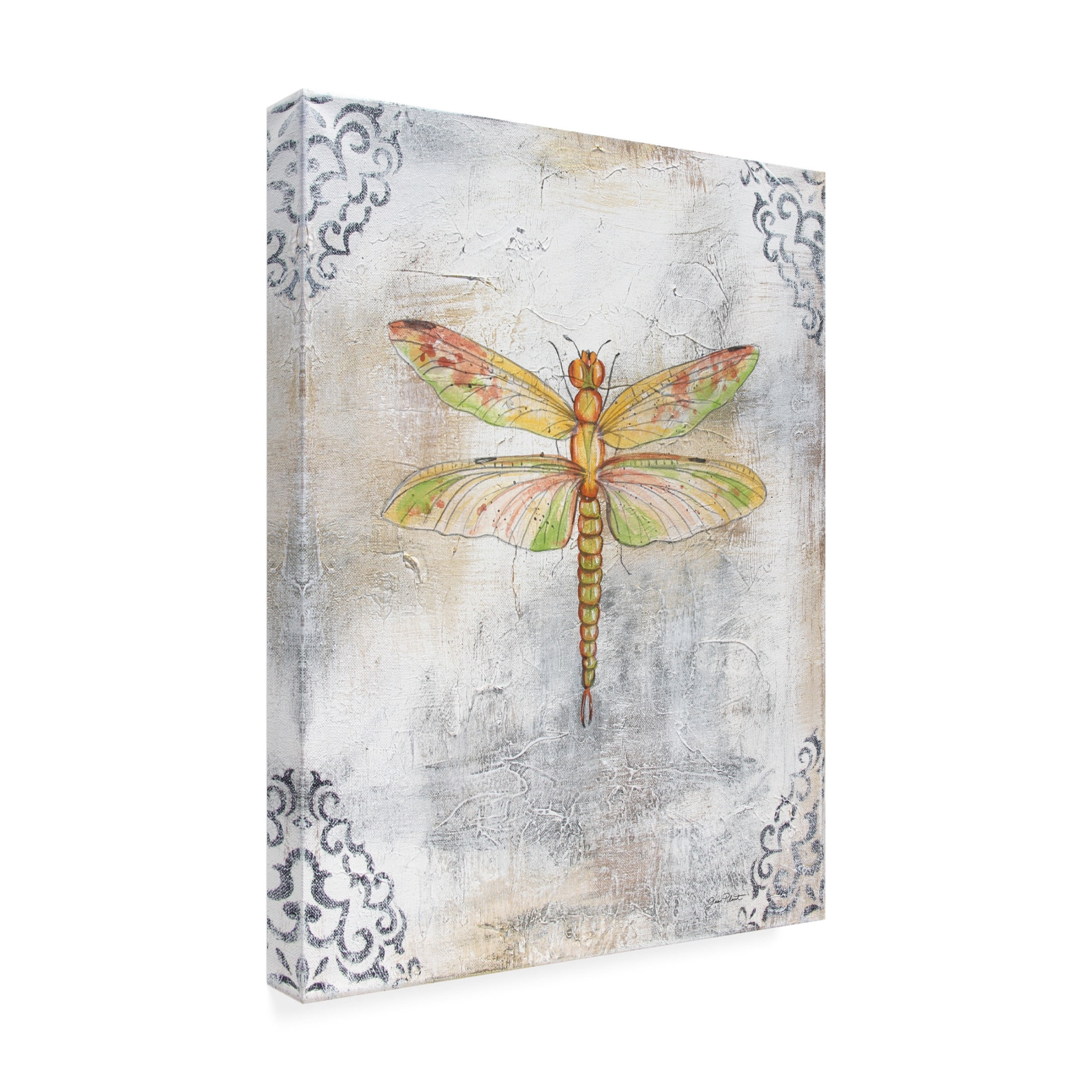 Canvas Wall Art - Jean Plout 'Textured Watercolor Wings D' Wall Art for Living Room, Bedroom, or Office Décor by Trademark Fine Art - 18 x 24 Inches