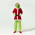 thumbnail image 3 of Disfraz de Papá Noel de piel verde para Navidad y Año Nuevo, disfraz de Papá Noel, ropa familiar, atuendo divertido para Navidad, conjunto para fiesta de carnaval de Año Nuevo, 3 of 5