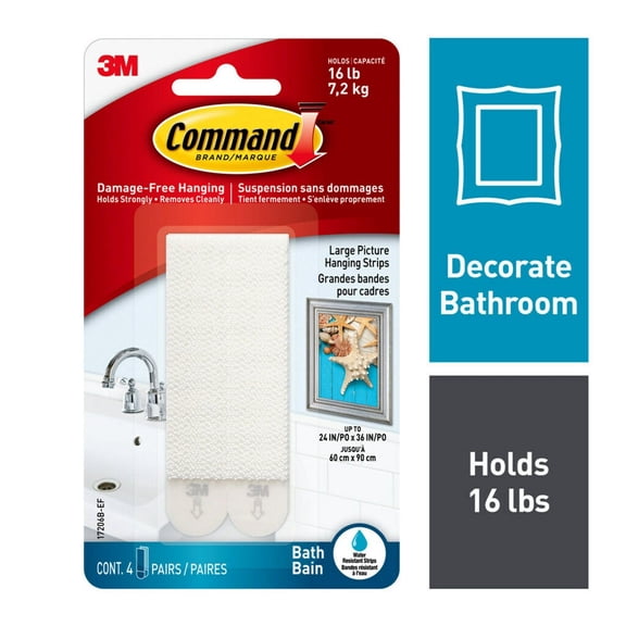Command™ Bath Picture Hanging Strips 17206B-EF