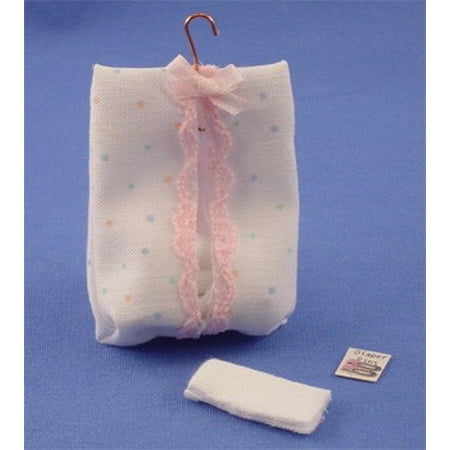 Dot Diaper Set - Dollhouse Diaper Bag Set-White Pastel Dots