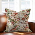 thumbnail image 2 of Mushroom Spring Throw Pillow Cover Floral Summer Plant Leaves Retro Cotton Linen Cushion Cover Throw Pillow Case with Invisible Zipper for Couch Sofa Bed Chair Car 16x16 Inch, 2 of 9