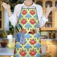 thumbnail image 6 of Pioneer Flower Floral Print Pattern Cotton Linen Apron with Pockets, Waterproof Adjustable, 33x27 Inch for Kitchen, Gardening, BBQ, Salon, 6 of 6