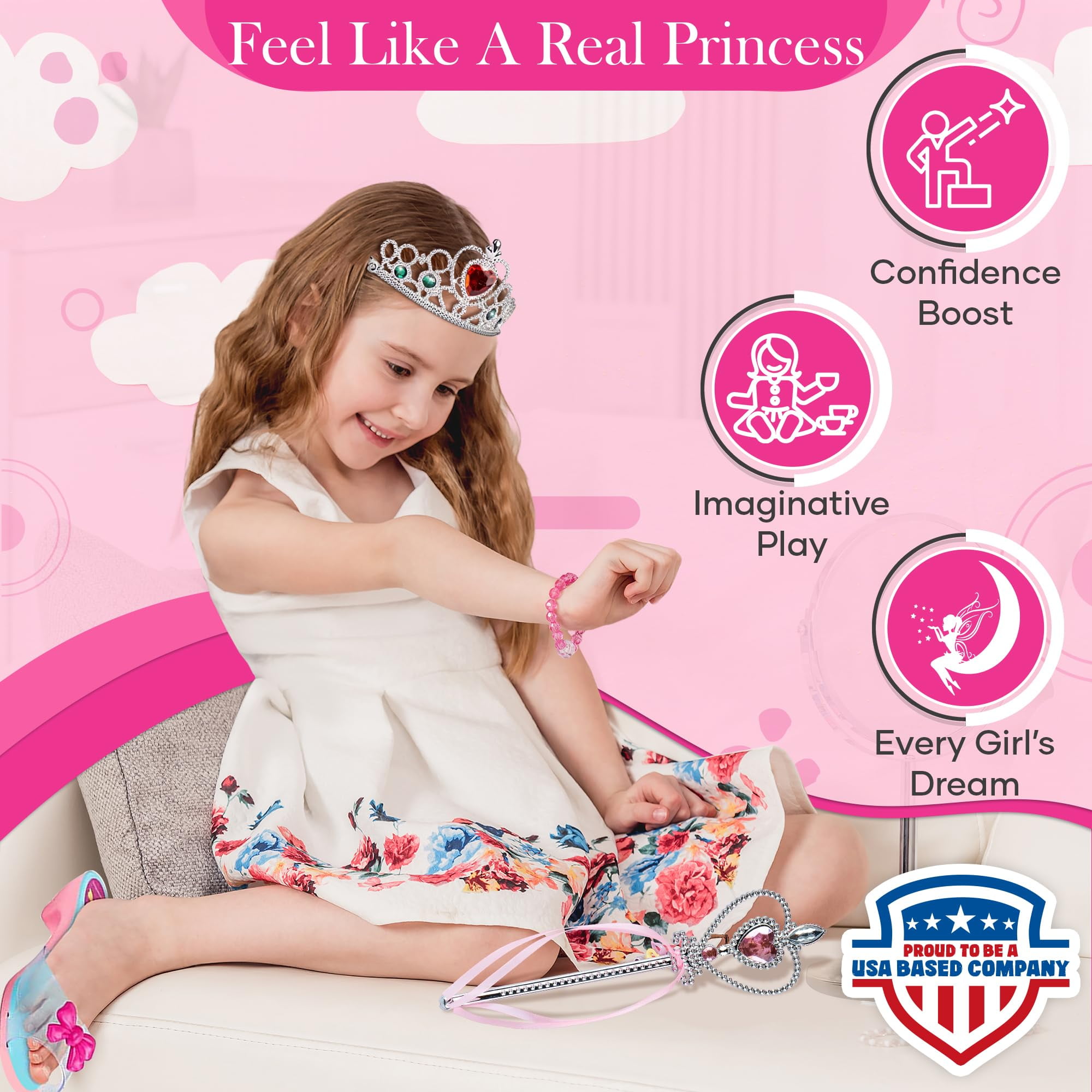 toyvelt princess dress up Toyvelt Princess Dress Up Shoes And Jewelry Boutique - Pretend Play For  Little Girls Set Incl 4 Pairs Princess Shoes And Lots Of Accessories -  Toddler Girl Toys (Classic Edition)