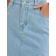thumbnail image 5 of Falda de mezclilla de mujer INSPIRE CHIC, cintura alta, corte en A, abertura hasta el muslo, longitud midi, 2XL, azul claro, 5 of 6