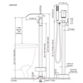 thumbnail image 3 of Wowow Brass Waterfall Single-Handle Floor Mount Freestanding Bathtub Faucet with Hand Shower and Supply Line in Matte Black, 3 of 8